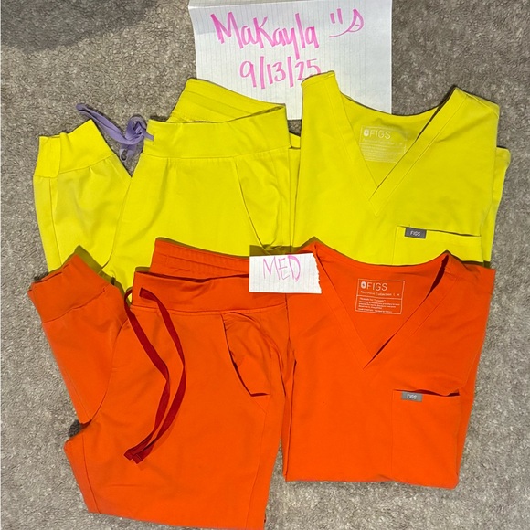 Figs Pants - Figs Women's Yellow and Orange Jogger Set